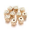 Brass Micro Pave Cubic Zirconia Beads LS-KK-K238-16G-C-1
