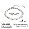 304 Stainless Steel 2-Strand Twisted Flat Snake Chain Bracelets MC1160-6