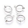 Brass Clip-on Hoop Earrings X-KK-L169-06P-1
