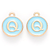 Golden Plated Alloy Enamel Charms X-ENAM-S118-04Q-1