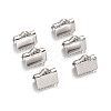 Tarnish Resistant Stainless Steel Ribbon Crimp Ends LS-STAS-Q187-04-1