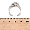 304 Stainless Steel Open Cuff Ring Components STAS-F366-06C-P-2