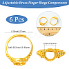 6Pcs Adjustable Brass Finger Rings Components KK-BBC0021-27-2