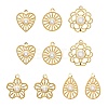 10Pcs 5 Styles Iron Rhinestone Pendants IFIN-YW0001-94-1