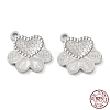 Rhodium Plated 925 Sterling Silver Charms STER-C003-03P-1