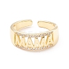 Word Mama Cubic Zirconia Cuff Ring KK-K262-02G-2