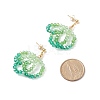 Glass Seed Braided Ring Dangle Stud Earrings EJEW-TA00125-4