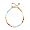 Faceted Natural Yellow Opal & Amazonite & Carnelian Beaded Bracelets for Women BJEW-JB14487-3