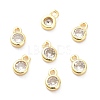 Brass Micro Pave Clear Cubic Zirconia Charms Pendants ZIRC-K086-23G-2