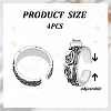 4Pcs Brass Cuff Open Rings for Men RJEW-UN0003-11AS-3