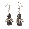 Synthetic Turquoise Skull with Wings Dangle Earrings EJEW-JE04944-03-2