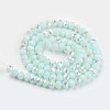 Electroplate Opaque Solid Color Glass Beads Strands EGLA-A034-P8mm-L09-2