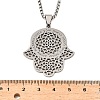 201 Stainless Steel Hollow Religion Hamsa Hand Pendant Necklaces NJEW-M086-01P-3