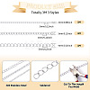 3M 3 Styles 304 Stainless Steel Curb Chains CHS-TA0001-54-4