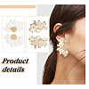 FIBLOOM 2 Sets 2 Color Alloy Flower Asymmetrical Earrings EJEW-FI0001-33-3