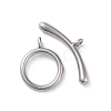 Non-Tarnish 304 Stainless Steel Ring Toggle Clasps STAS-A092-09F-P-1