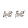 Brass Micro Pave Clear Cubic Zirconia Connector Charms KK-E068-VB019-2