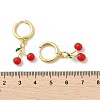 Cherry Brass Enamel Hoop Earrings EJEW-M077-14G-01-3