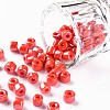 Opaque Colours Luster Glass Round Bugle Beads SEED-S045-001A-B01-2