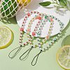 3Pcs Fruits Polymer Clay & Imitated Pearl & Glass Beaded Mobile Straps HJEW-JM01641-2