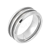 1Pc Tungsten Steel Grooved Finger Ring Settings RJEW-UN0002-93B-1