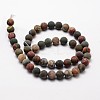 Natural Polychrome Jasper/Picasso Stone/Picasso Jasper Frosted Bead Strands LS-G-O155-03A-8mm-2