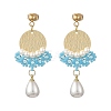Brass Glass Seed Bead Chandelier Earrings EJEW-MZ00762-01-3