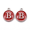 Platinum Plated Alloy Enamel Charms X-ENAM-S118-03B-P-1