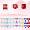 100Pcs 10 Colors Transparent Glass Beads GLAA-PA0001-51-2