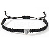 304 Stainless Steel Heart with Letter Bead Braided Bead Bracelets OO6447-34-1