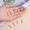 8Pcs 4 Styles Brass Micro Pave Clear Cubic Zirconia European Dangle Charms ZIRC-SZ0004-30-2