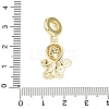 Brass Micro Pave Clear Cubic Zirconia Sea Animal European Dangle Charms KK-B159-04G-01-3
