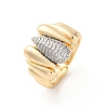 Brass Micro Pave Clear Cubic Zirconia Cuff Finger Rings for Women RJEW-C116-16G-4