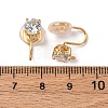 Brass Micro Pave Cubic Zirconia Ear Cuff Findings KK-F898-15C-G-3