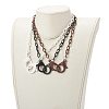 3Pcs 3 Colors Personalized ABS Plastic Cable Chain Necklaces NJEW-JN03484-01-5