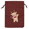 Christmas Theme Jute Cloth Storage Bags LS-ABAG-F010-01B-01-1