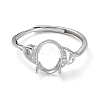 Adjustable 925 Sterling Silver Ring Components STER-K179-02P-2