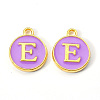 Golden Plated Alloy Enamel Charms X-ENAM-S118-10E-1