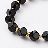 Natural Black Agate Beads Stretch Bracelets BJEW-Z007-B-01-3