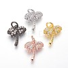 Brass Micro Pave Cubic Zirconia Charms ZIRC-J021-04-RS-1