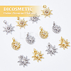 DICOSMETIC 12Pcs 6 Styles Brass Micro Pave Cubic Zirconia Pendants KK-DC0003-29-3
