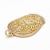 Rack Plating Brass Micro Pave Clear Cubic Zirconia Pendants KK-M229-11G-3