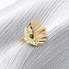 304 Stainless Steel with Rhinestone Open Rings RJEW-Q020-02G-1