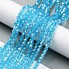 Transparent Electroplate Glass Beads Strands GLAA-F029-4mm-C19-4