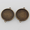 Antique Bronze Tibetan Style Alloy Cabochon Connector Settings X-TIBE-M022-01AB-NF-2