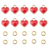 Heart Alloy Enamel Charms ENAM-YW0002-85A-1