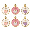 6Pcs 3 Colors Brass Pendants ZIRC-SZ0001-47-1