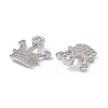 Brass Pave Clear Cubic Zirconia Connector Charms KK-E068-VB347-3