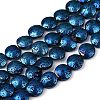 Electroplated Natural Lava Rock Beads Strands G-K388-01A-3