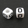Letter Acrylic European Beads X-OPDL-R050-10mm-D-1